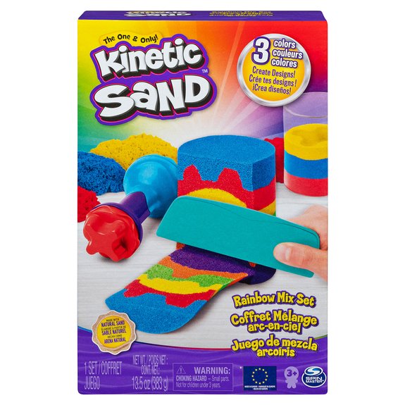 Kinetic Sand - Coffret sable naturel mélange arc-en-ciel