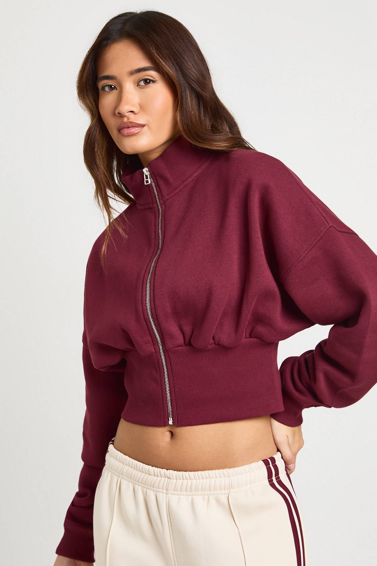 boohoo Col Montant Taille Cintrée avec Fermeture Éclair