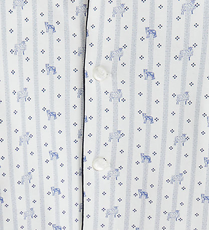 Polo Ralph Lauren Natdagt - Hvid/Bl?stribet m. Dyr