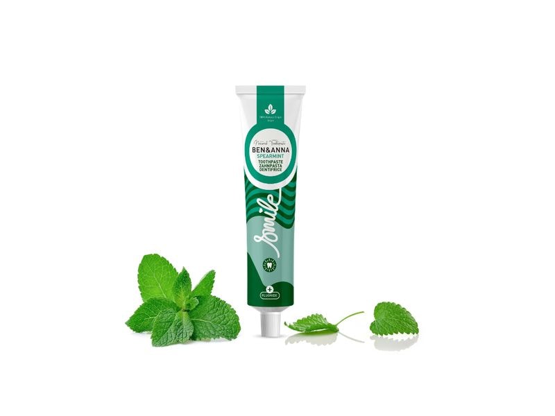 Ben & Anna Zahnpasta Mint Fluoride 75 ml Natürliche, vegane Zahnpasta mit Spearmintgeschmack