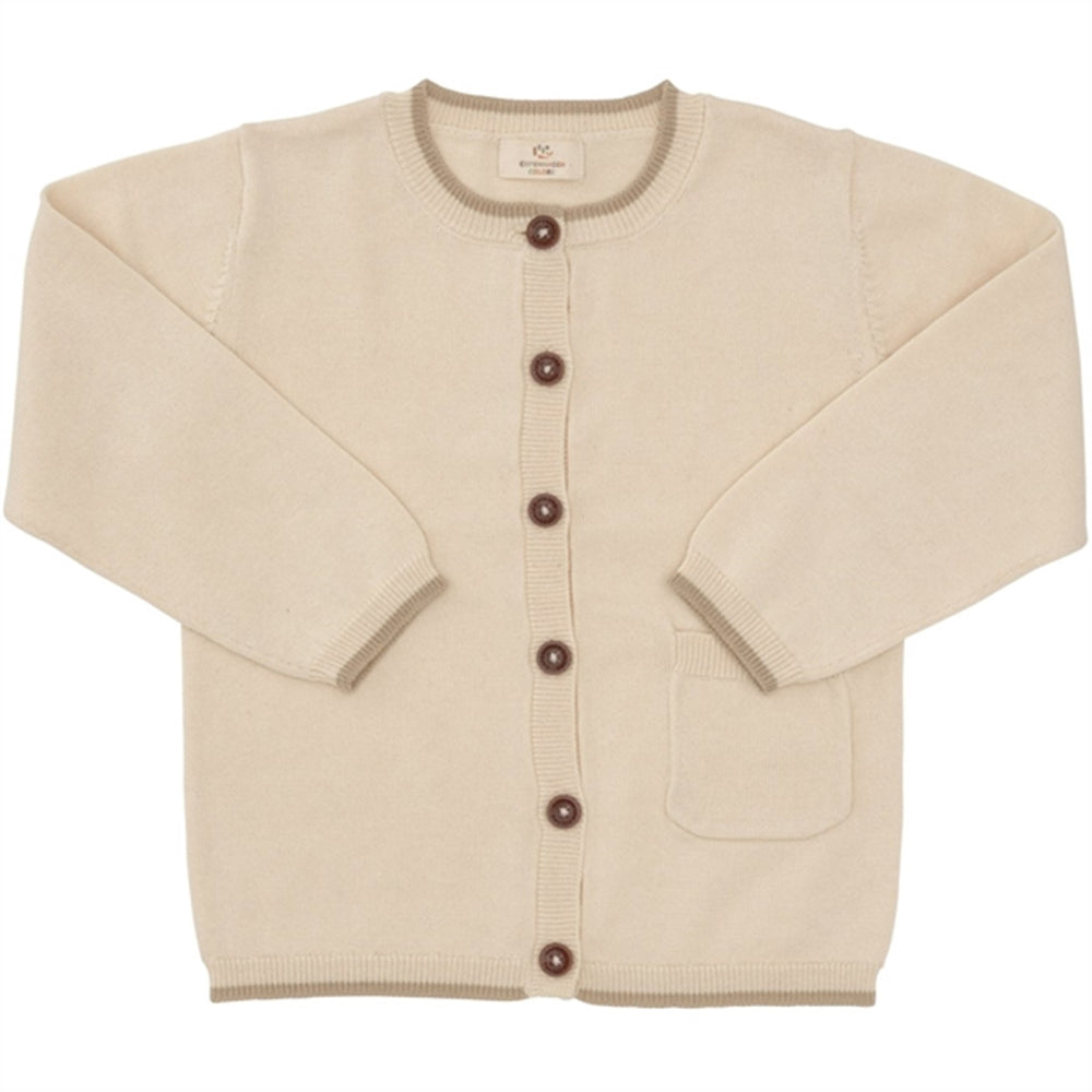Cream Cardigan m. Lomme