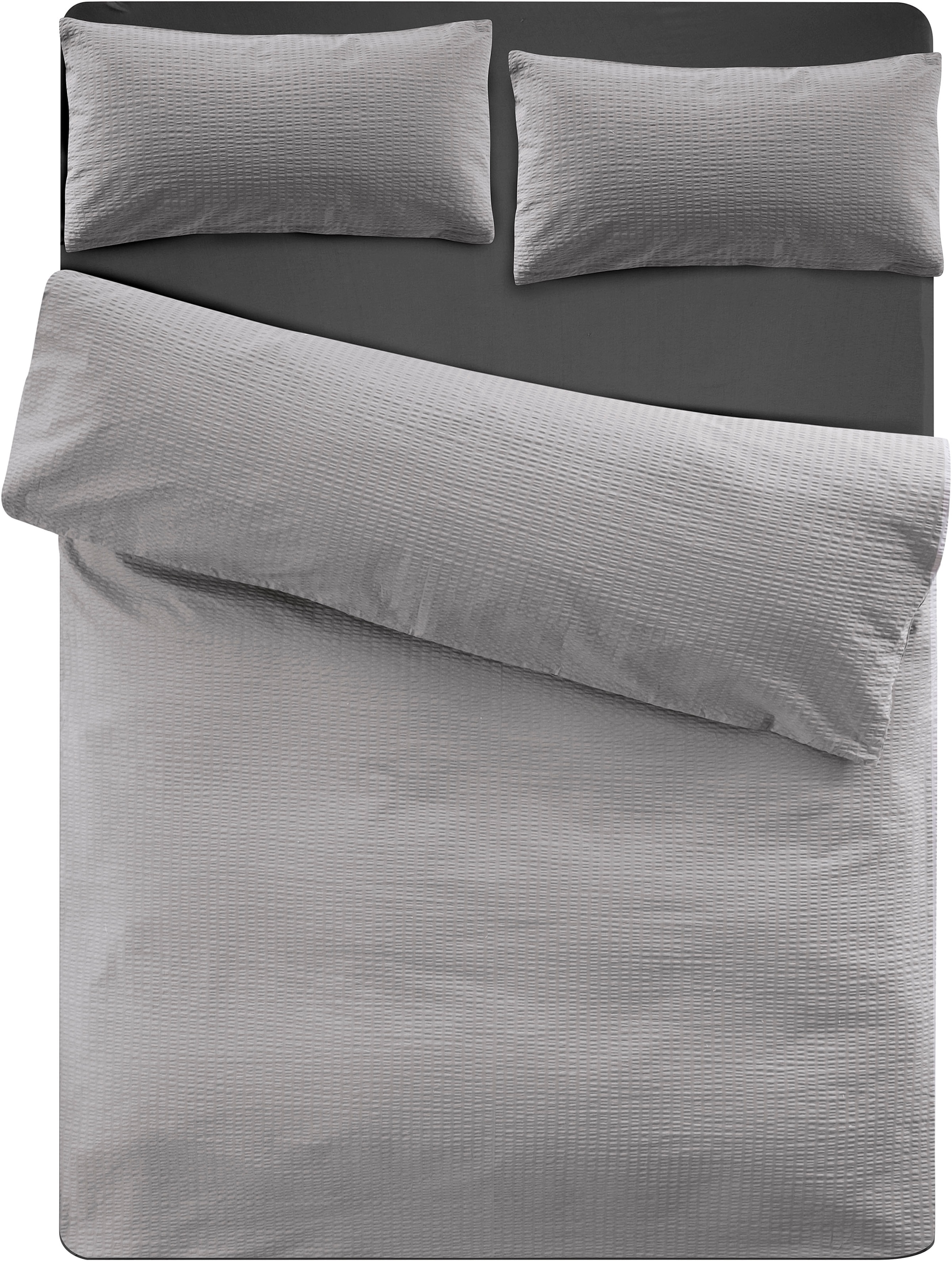 GOODproduct Bettwäsche »Sari2 in Gr. 135x200 oder 155x220 cm« 2 aus Baumwolle, uni Bettwäsche in Seersucker Qualität ideal für Sommer