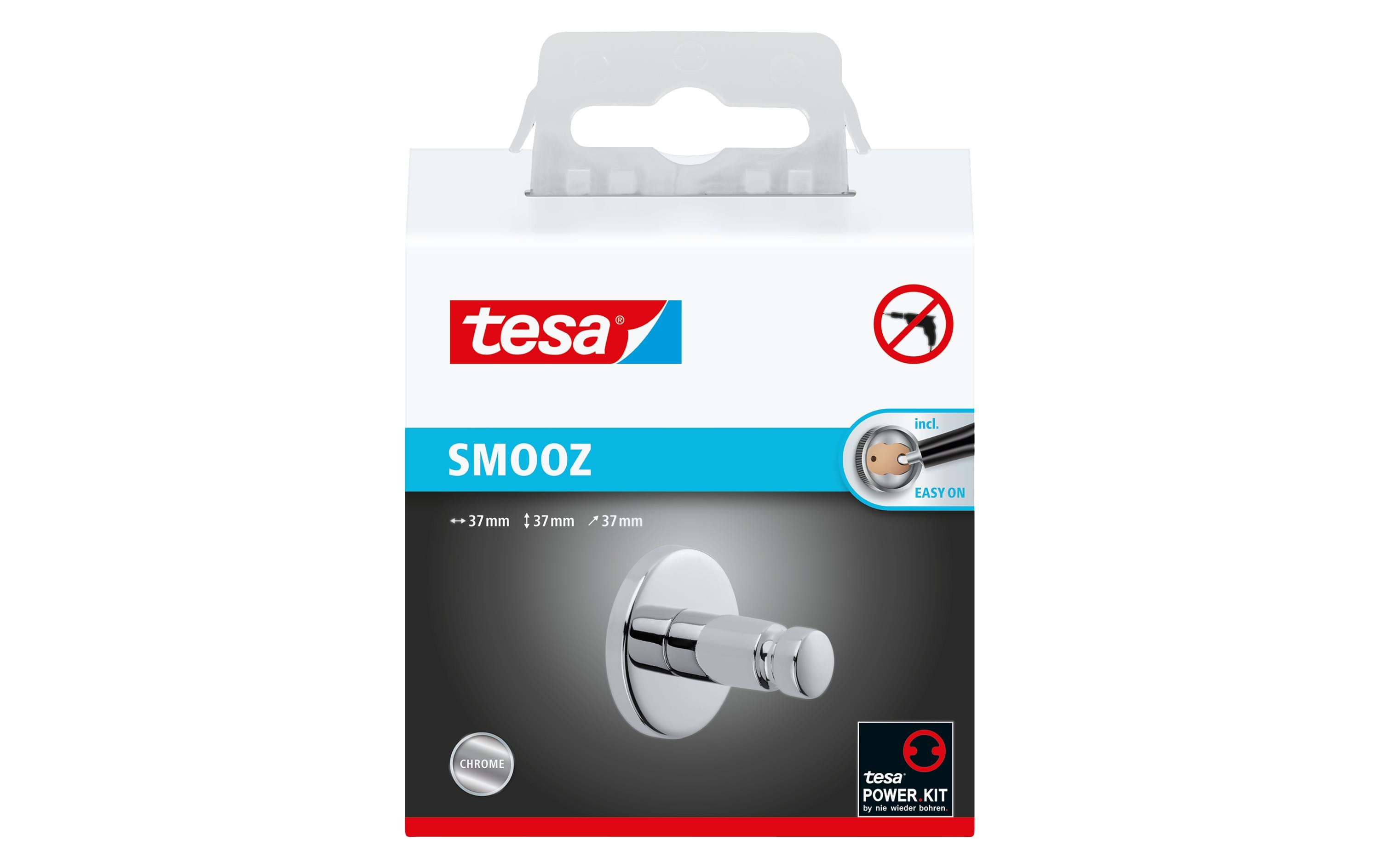 Handtuchhalter Smooz ChromWandhaken mit tesa Befestigungstechnologie