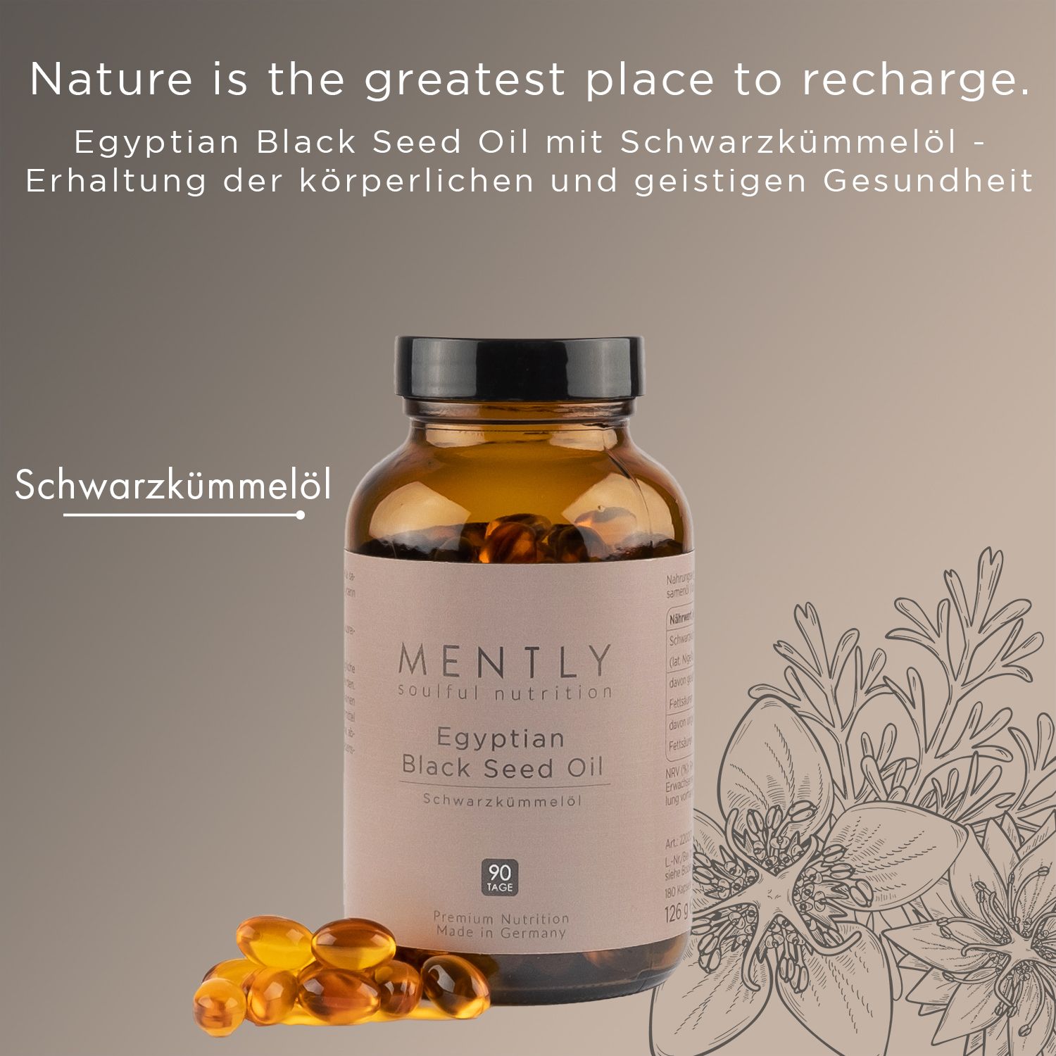 MENTLY Egyptian Black Seed Oil Schwarzkümmelöl