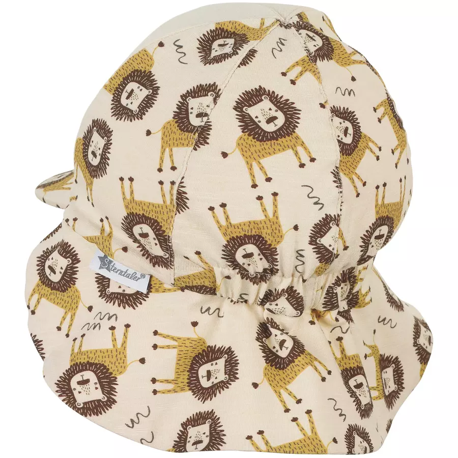 Sterntaler Schirmmütze mit Nackenschutz Löwe beige