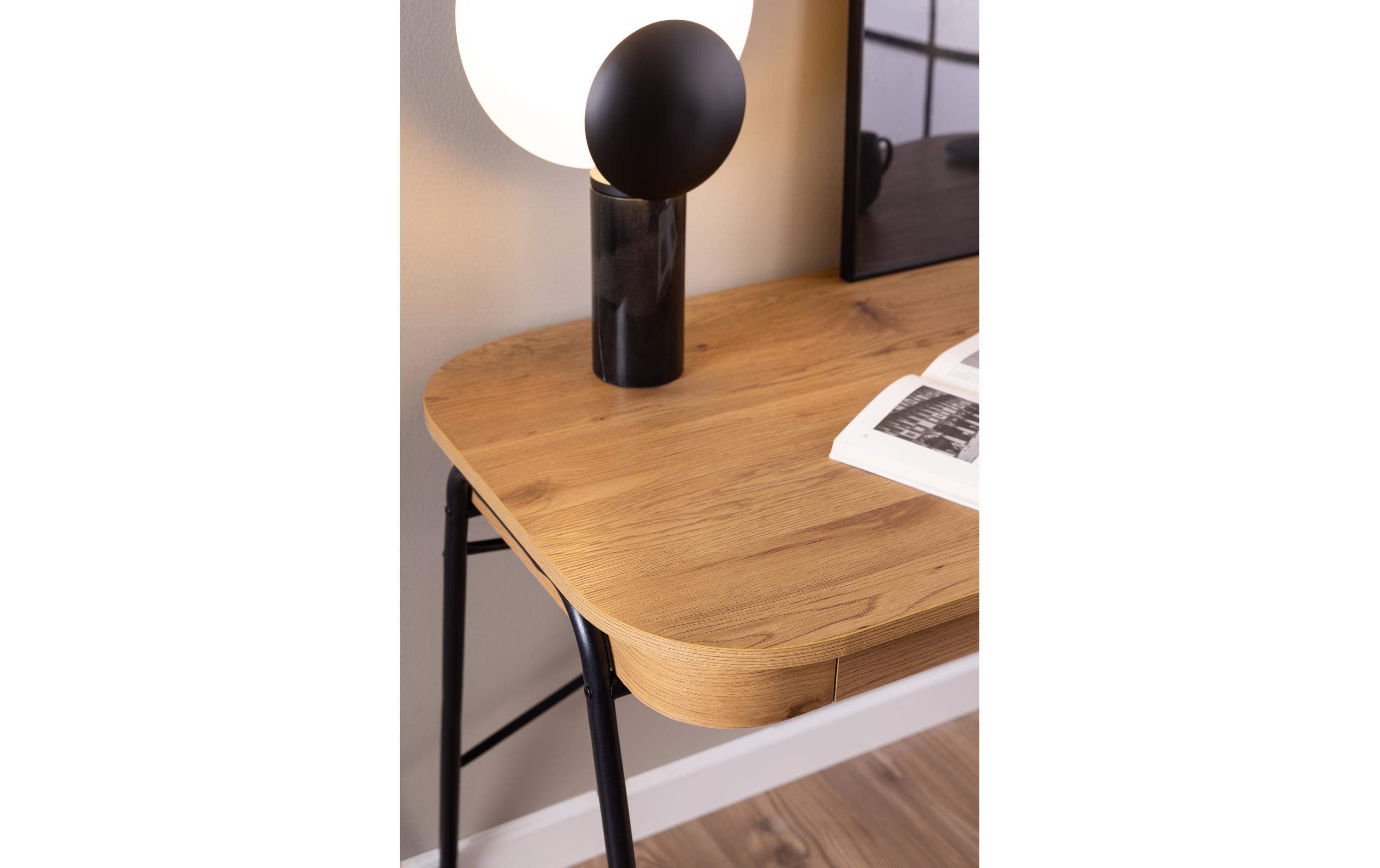 Tisch Blueton, Schwarz matt / Wildeiche matt<br>Büroschreibtisch mit modernem Charme