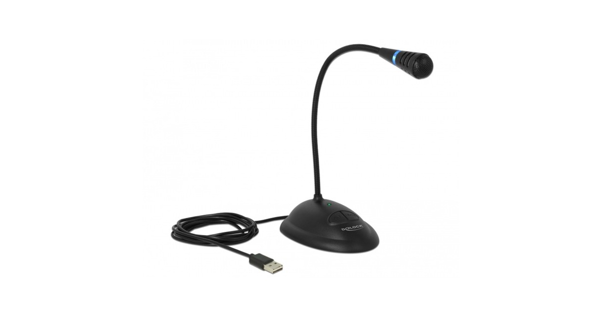 DeLOCKUSB Gooseneck Microphone microfoon  (Zwart)