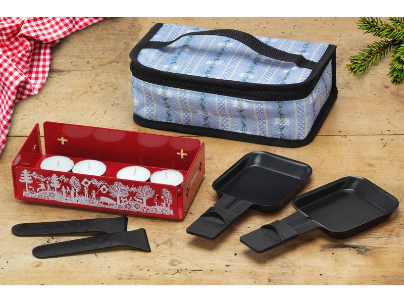 Trisa Teelicht-Raclette Explore the Alps Rot Kerzenraclette mit Tasche
