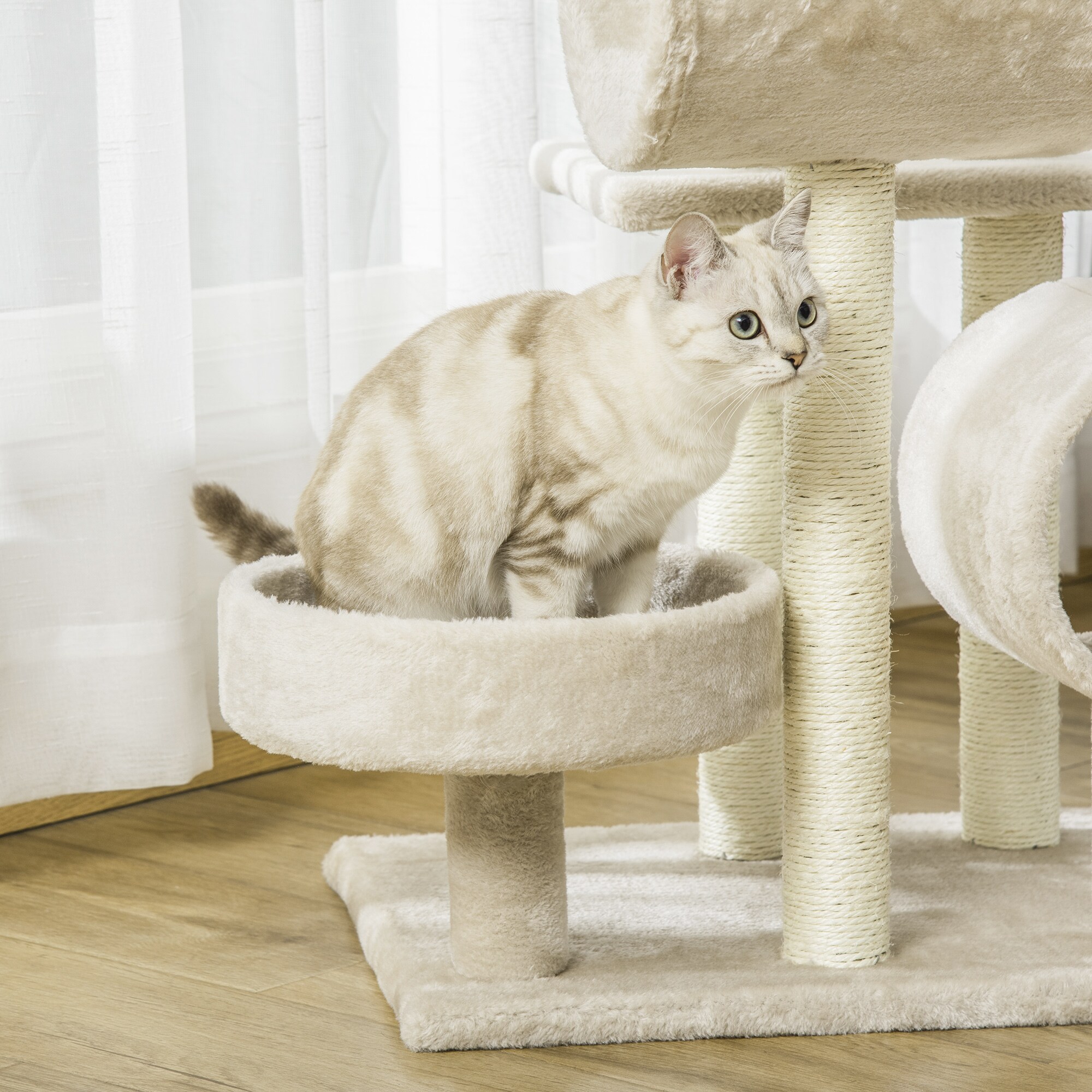PawHut Katzen Kletterbaum beige 50 x 40 x 105 cm (LxBxH)