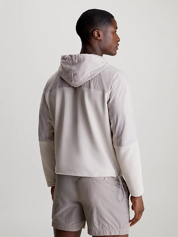 Moletom com zíper frontal em jacquard