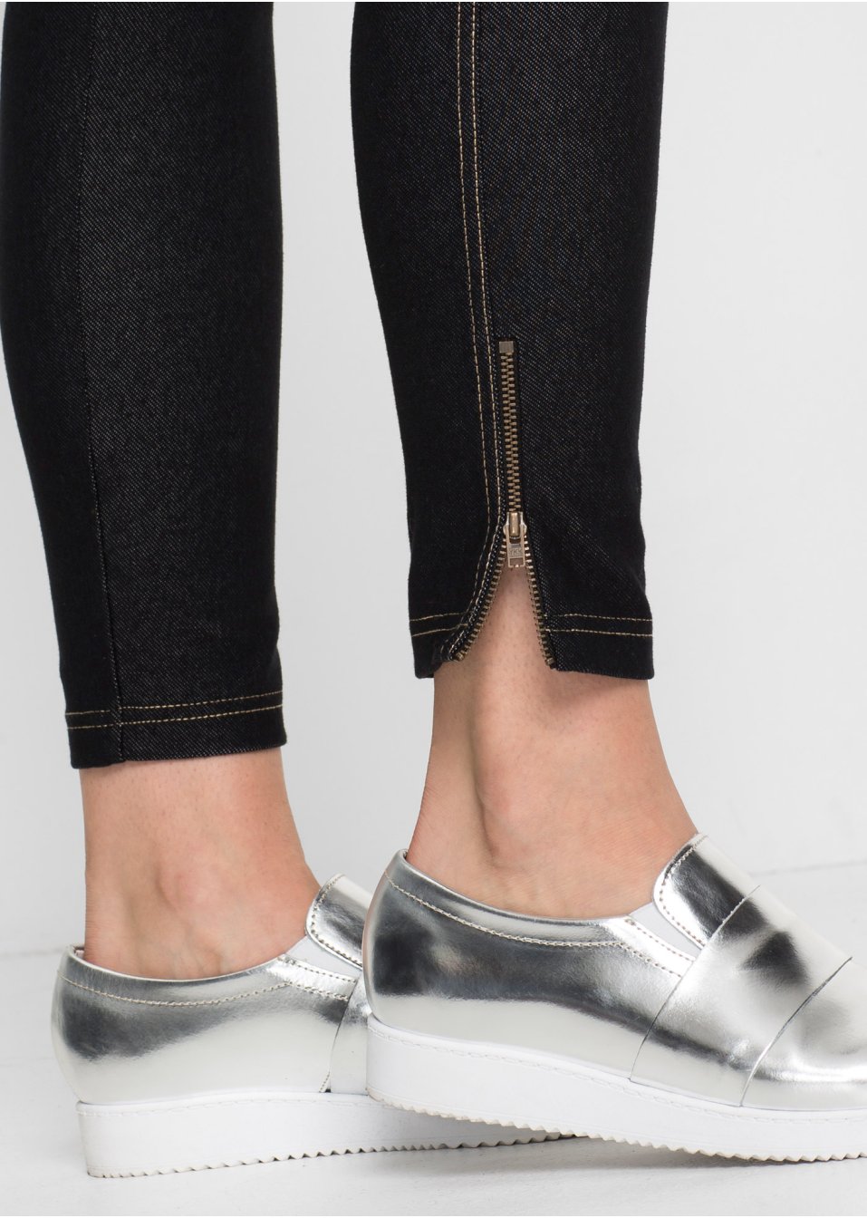 Legging effet jean avec zips