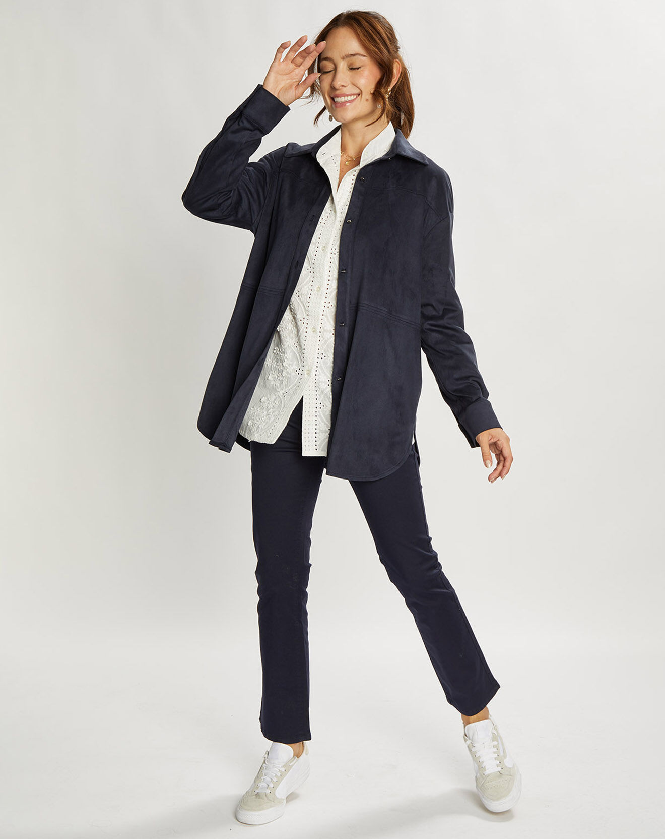 Lauren Vidal Veste en Suédine Lou indigo
