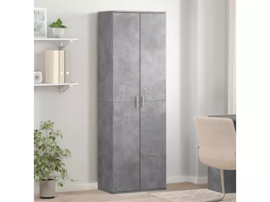 Buffet haut gris béton 60x35x180 cm bois d'ingénierie