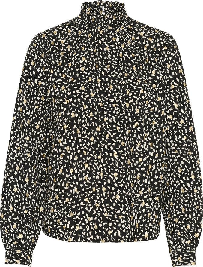 Kaffe KAmalene Blouse Black/white/gold print