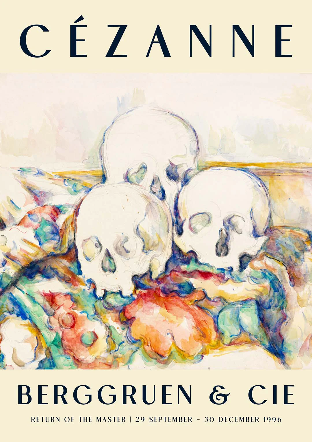 Die Drei Totenköpfe Kunstausstellung von Paul Cézanne