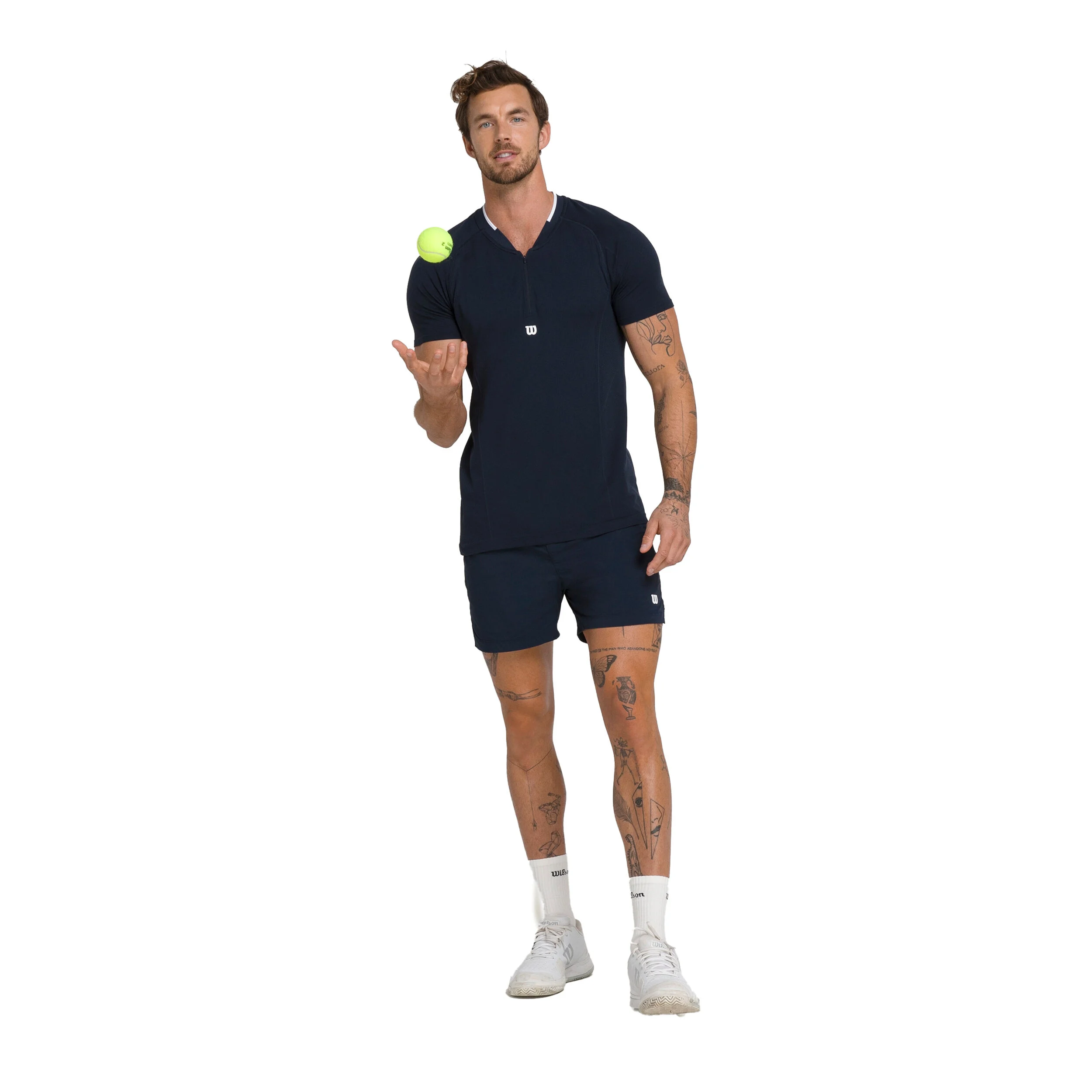 Wilson Players Seamless Zip Henley 2.0 T-shirt Hommes - Bleu