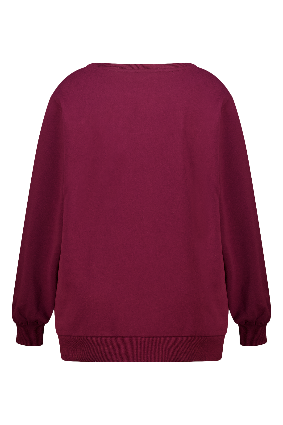 Sweater met 3D bloemen Bordeaux