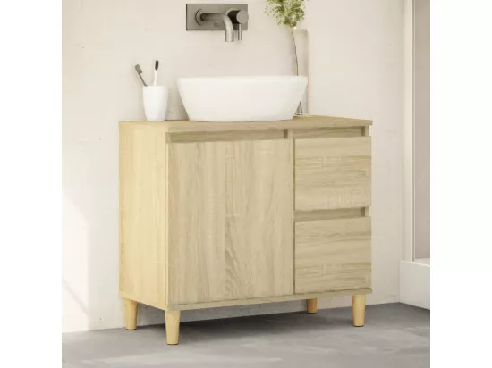 Armoire salle de bain chêne sonoma 65x33x60 cm