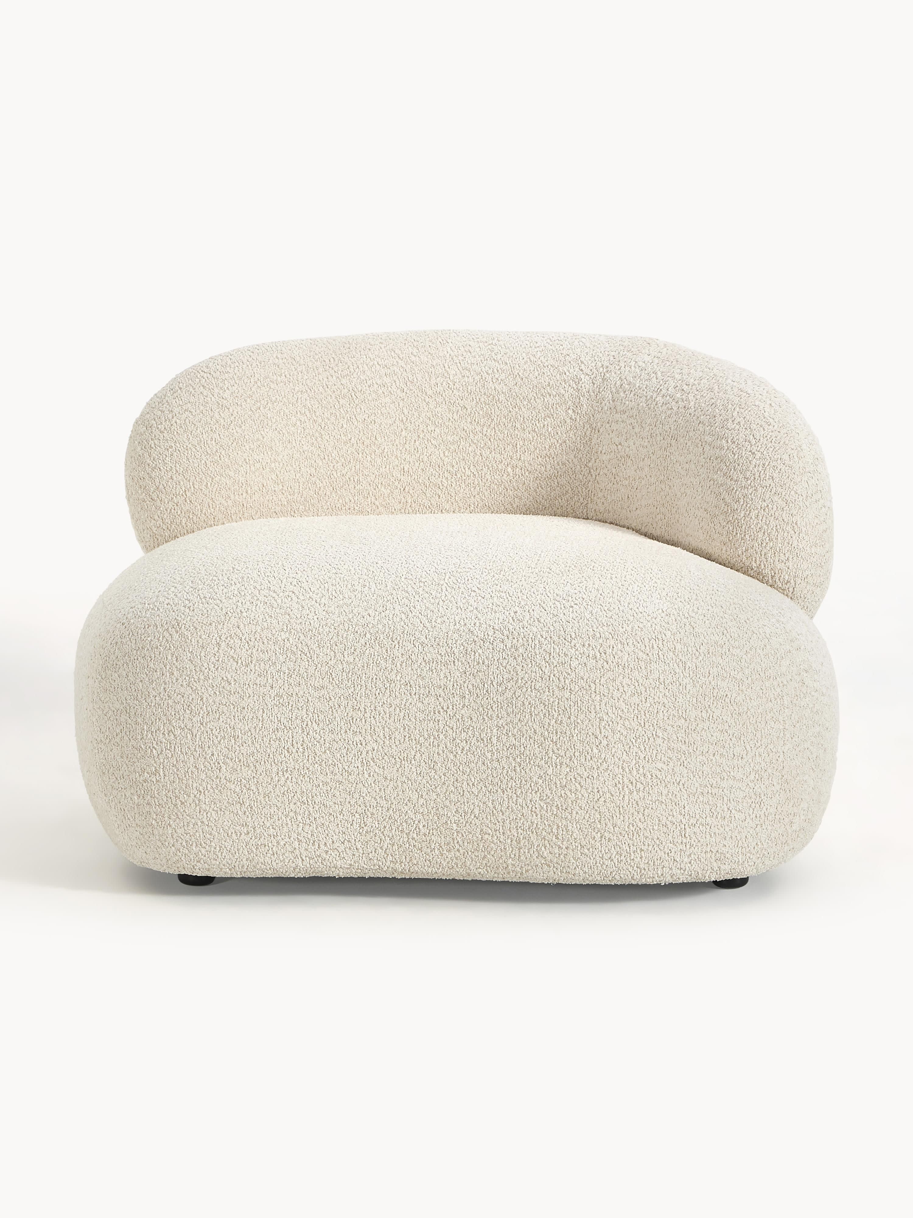 Loungefauteuil Alba uit teddy-bouclé