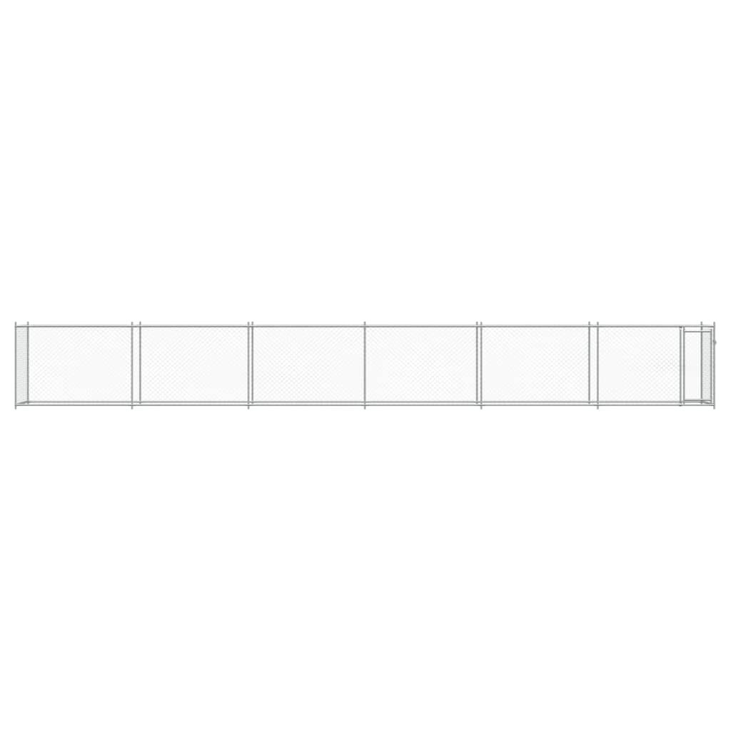 Gaiola para cães vidaXL com porta, aço galvanizado, cinza, 10x2x1,5 m