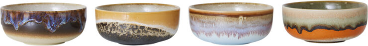 HK Living 70s ceramics tapas bowls crystal set of 4 Multi