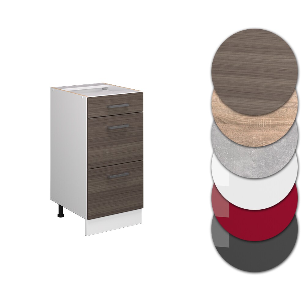 Vicco Schubladenunterschrank Küchenschrank Küchenzeile R-Line 40 cm Weiß Edelgrau Schublade