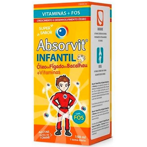 Farmodietica Absorvit Infantil Óleo de Fígado de Bacalhau   Vitamina 150ml