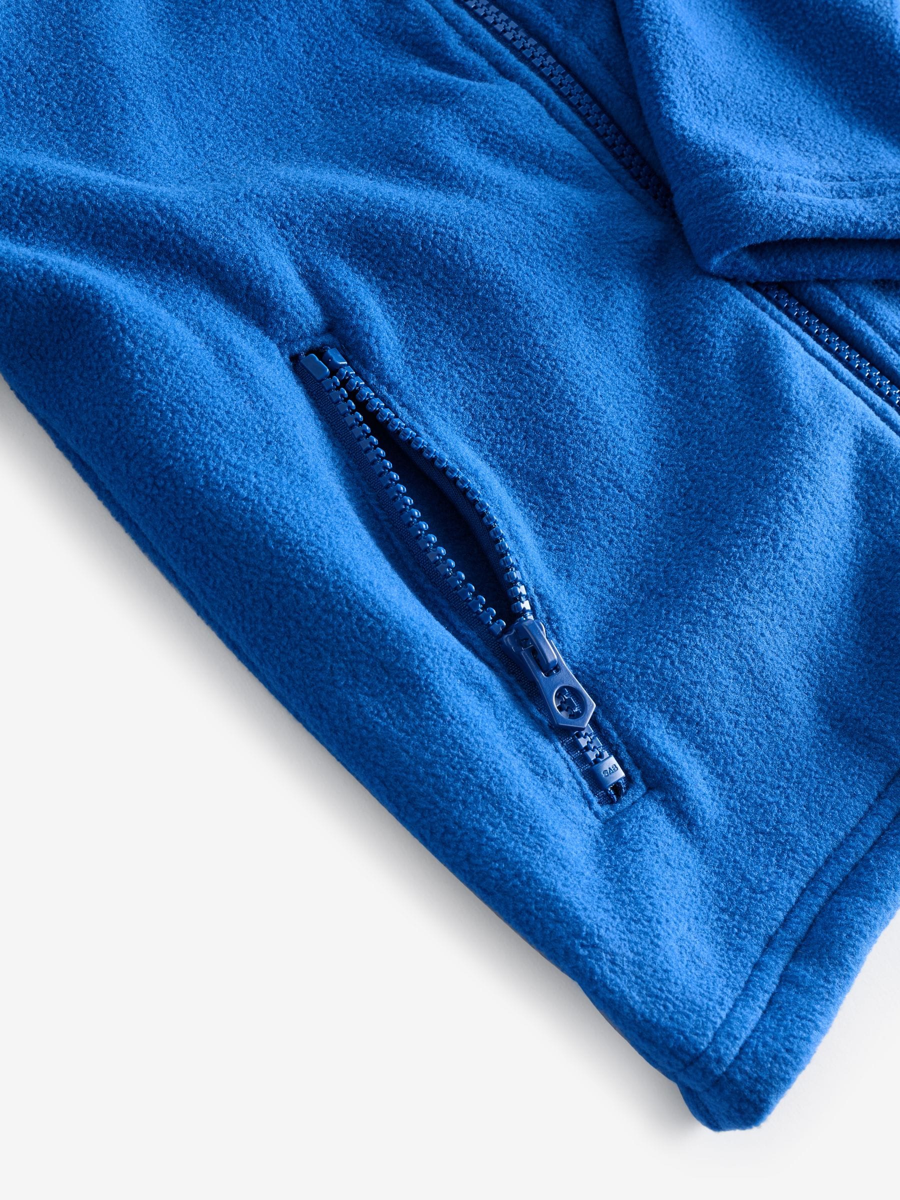 Kobaltblauw - Fleece jack met rits en zakken (3-16 jr)