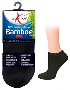 Lucovitaal Bamboe Enkelsokken Zwart 39-42 1PR