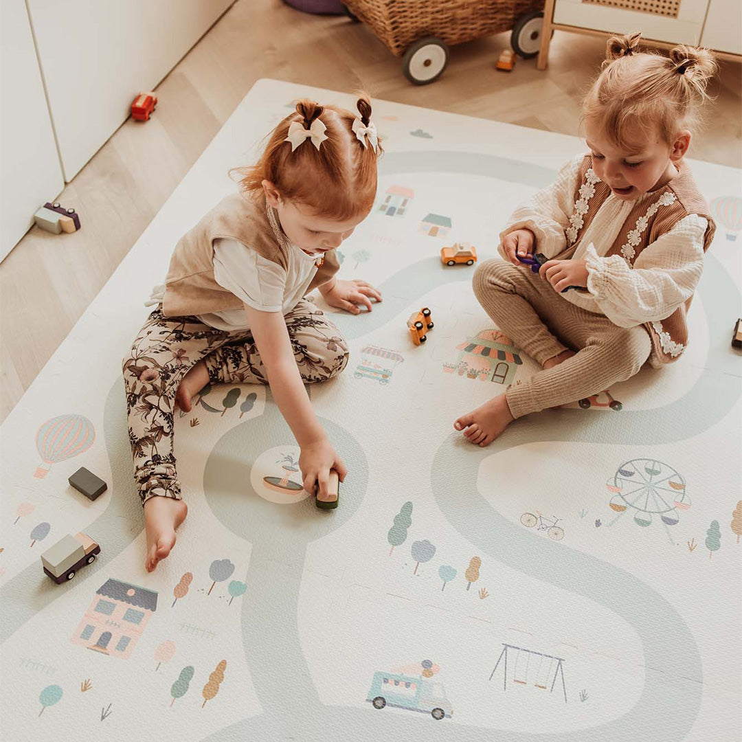 play&go 3-in-1 foam speelmat tiloo - village - 120x180 cm