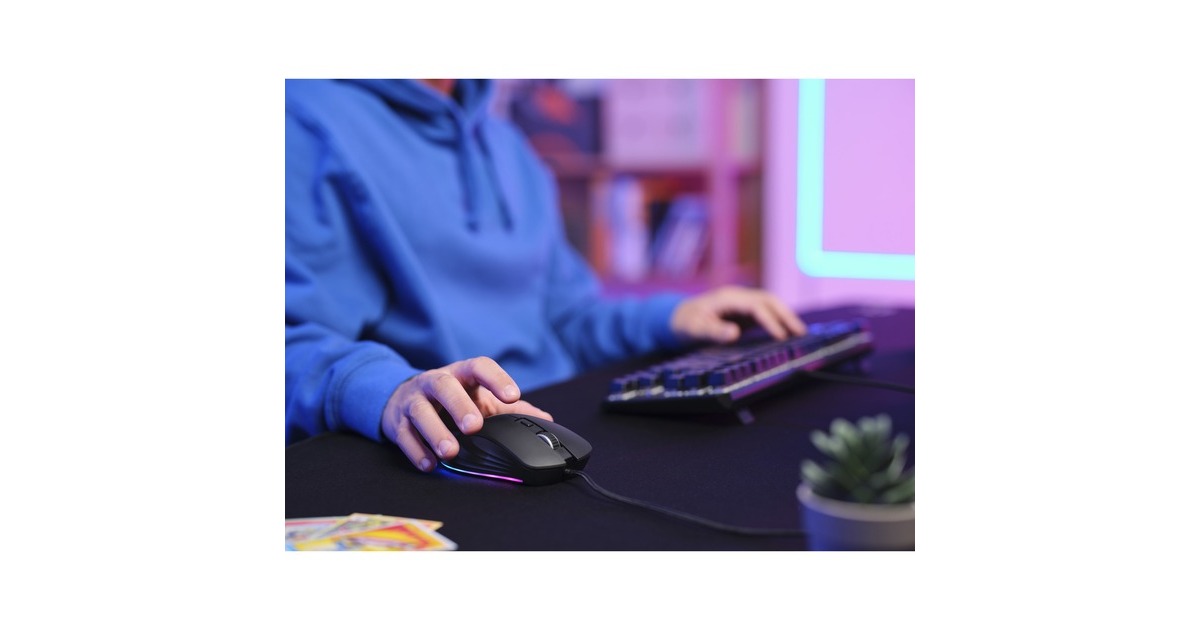 TrustGXT924 Ybar+ gaming muis met hoogwaardige prestaties  (Zwart, RGB, 25.600 dpi)