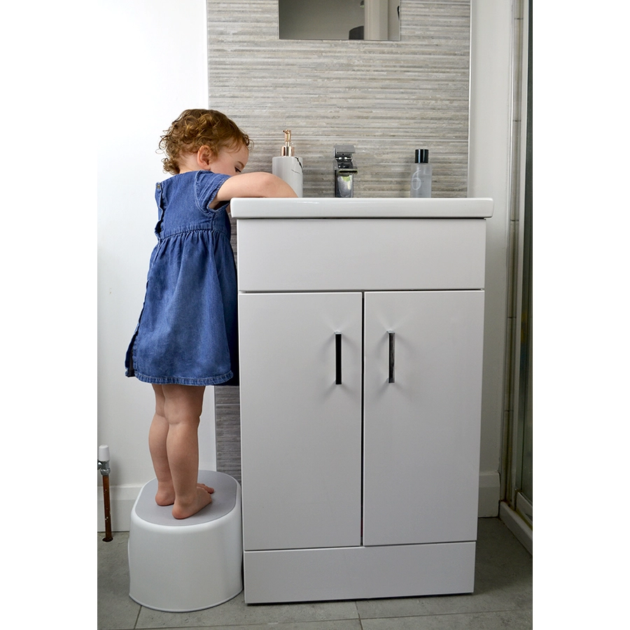shnuggle® Tritthocker weiß  hellgrau