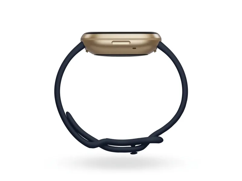 [OUTLET] - Fitbit Versa 3 - Blødt guld-aluminium - smart ur med bånd - silikone - midnat - båndstørrelse: S/L - Wi-Fi, NFC, Bluetooth