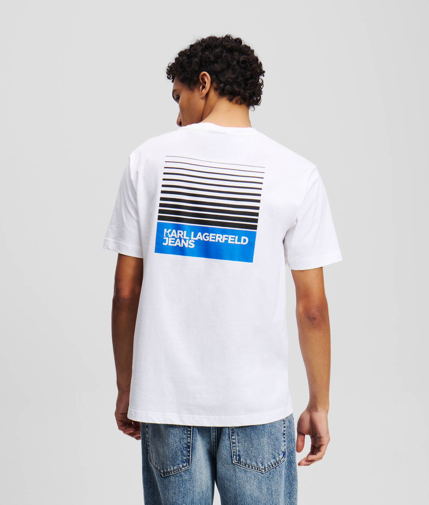 T-SHIRT LOGO ENCADRÉ ESTOMPÉ - Blanc