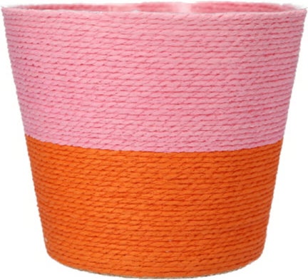 Duif plantenmand Riley oranje / roze D 14 H 11 cm