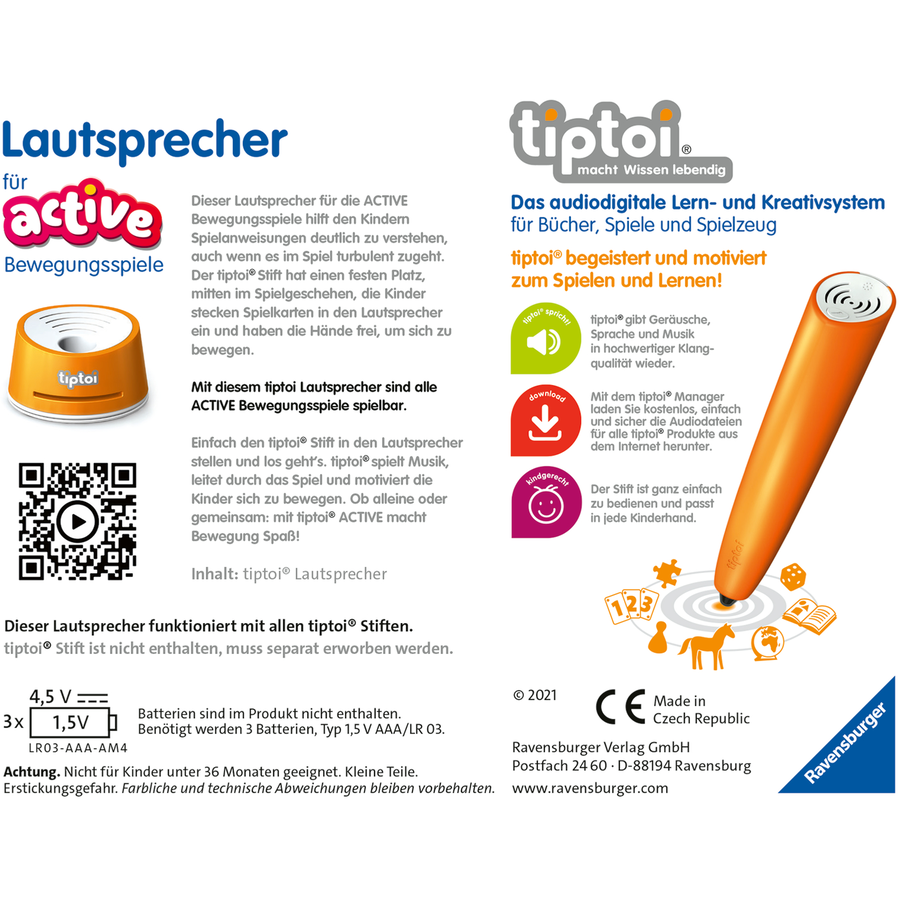 Ravensburger tiptoi® ACTIVE Lautsprecher für Bewegungsspiele