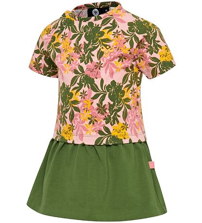 Hummel Kjole - HMLAuli - Rosa/ Grøn m. Blomster