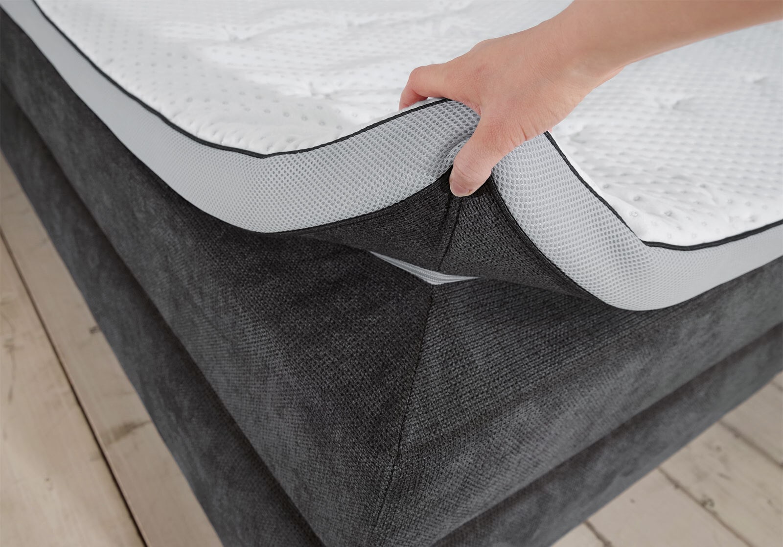 Boxspringbett PORTAGE 160 x 200 cm anthrazit