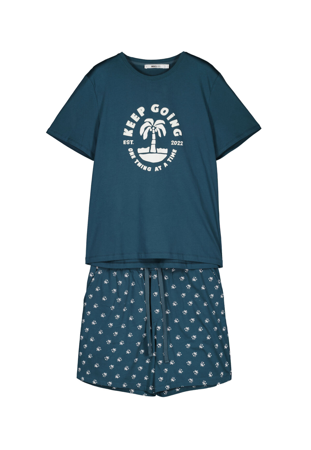 Pijama curto masculino, 100% algodão, verde - verde