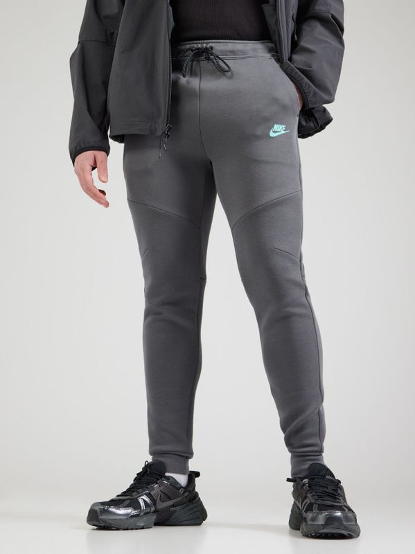 Nike - Tech Fleece - Joggingbroek - Donkergrijs - Turquoise - Zwart