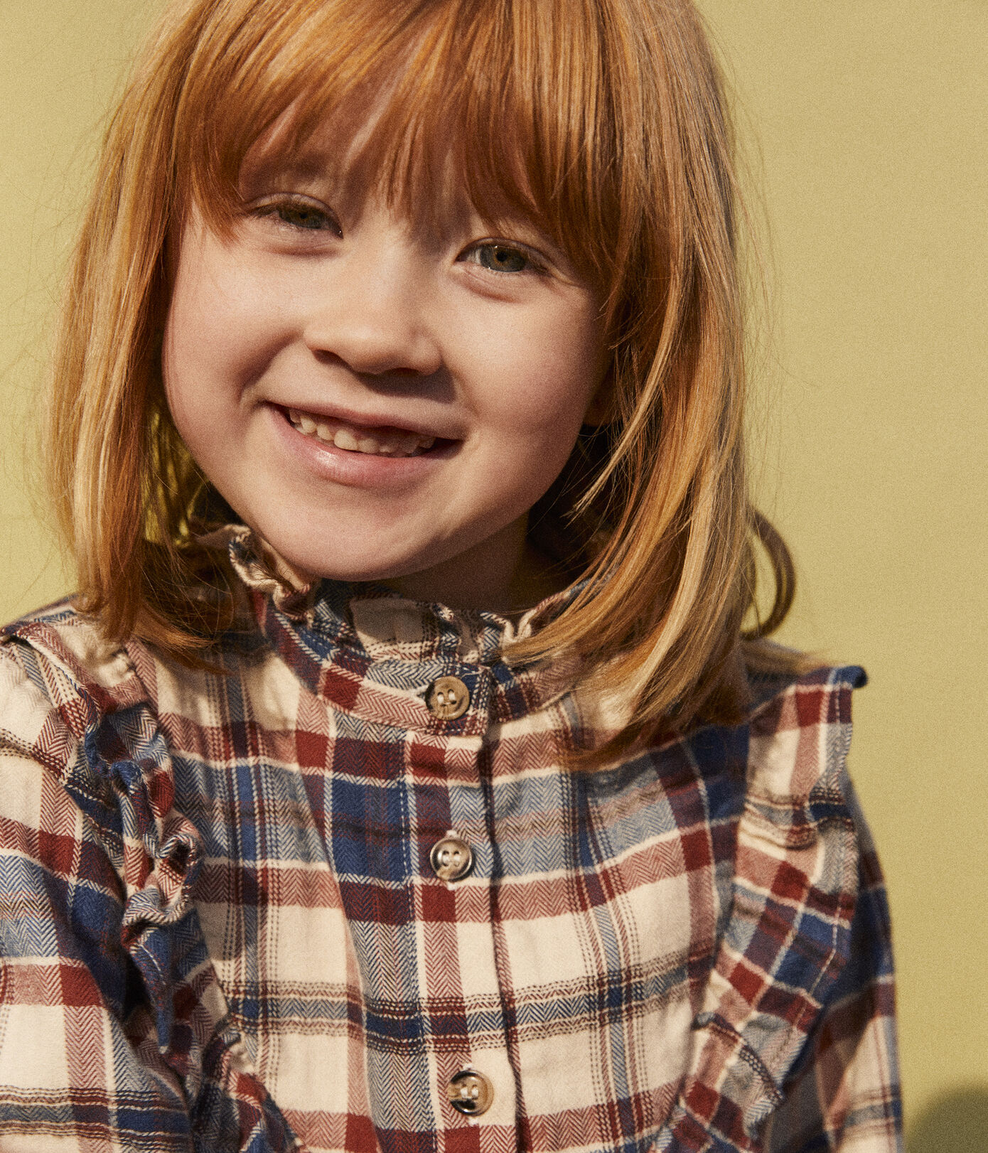 Blouse à carreaux en flanelle enfant fille