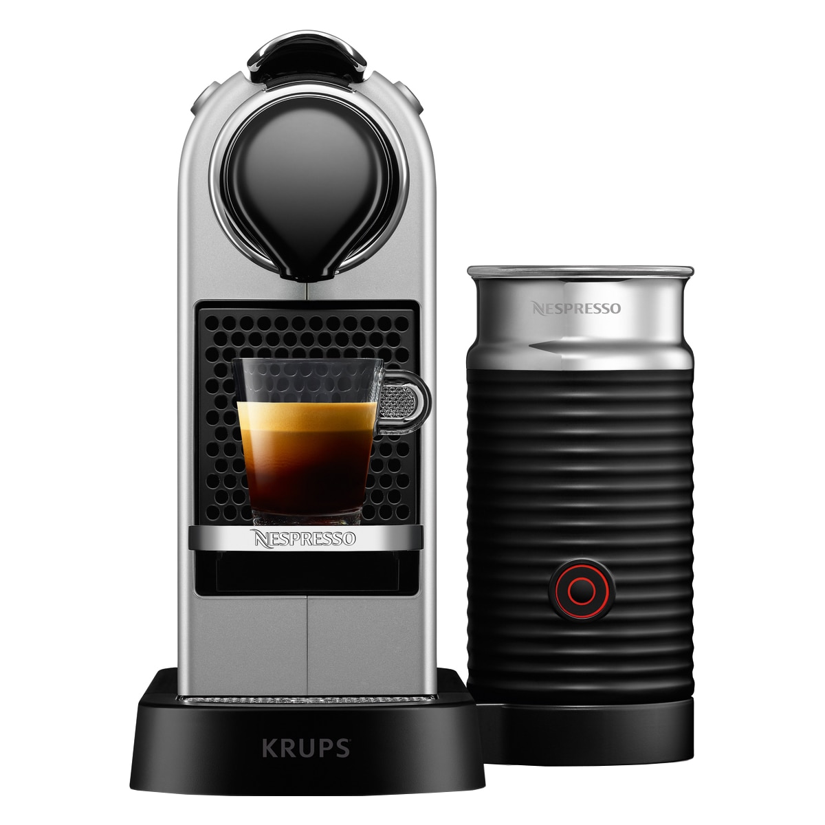 NESPRESSO® CitiZ & Milk kaffemaskin fra Krups, Sølv