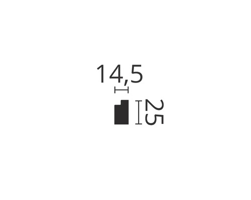 Plint C21, 1 x 2 m, x 14,5 x 25 mm