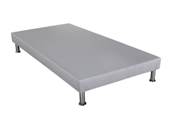 Sommier déco SR9 + pieds - Gris clair 90x190 - Lattes bois - H.13 cm - Made in France