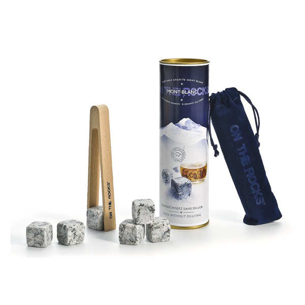 Coffret Mont Blanc 6 glaçons granit avec pince