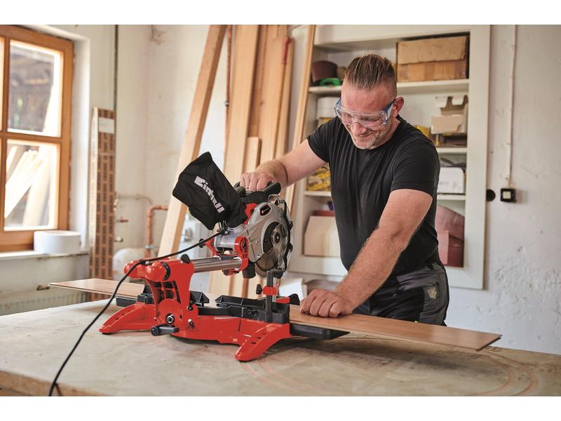 Einhell Zug-Kapp-Gehrungssäge TC-SM 2131/1 Dual Gehrungssäge mit links und rechts neigbaren Sägekopf