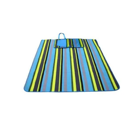 Idena Picknickdecke mit Schultergurt, 150 x 135 cm, blau gestreift
