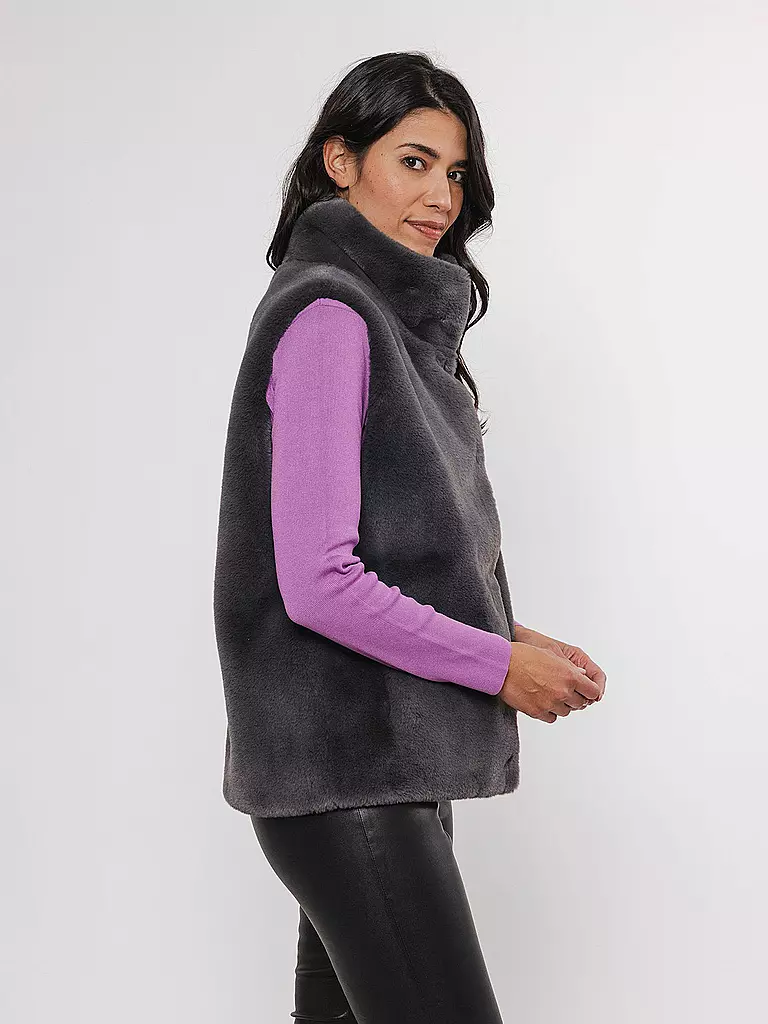 RINO&PELLE Gilet in Felloptik LISON grau