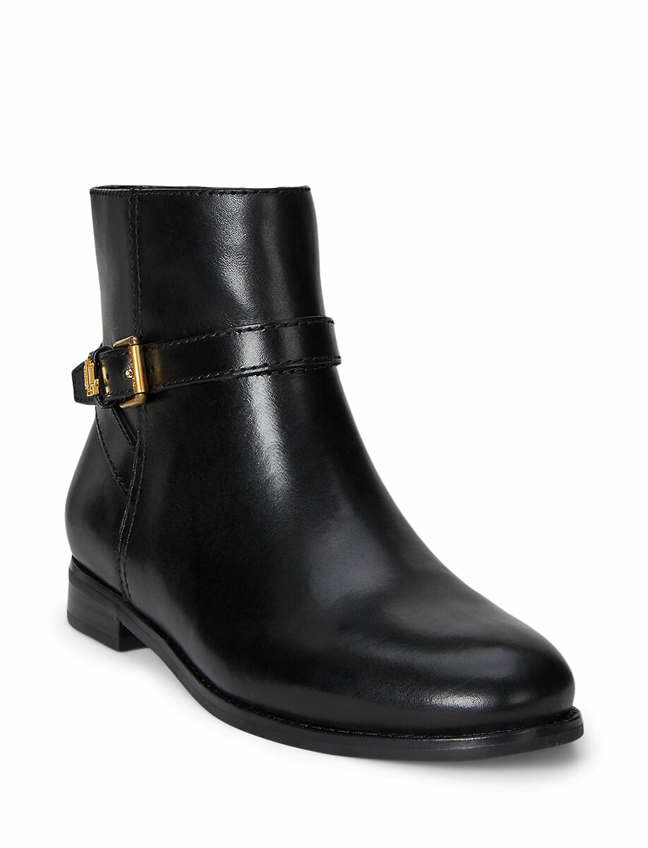 LAUREN RALPH LAUREN<br>Botas de tornozelo Brooke em couro liso
