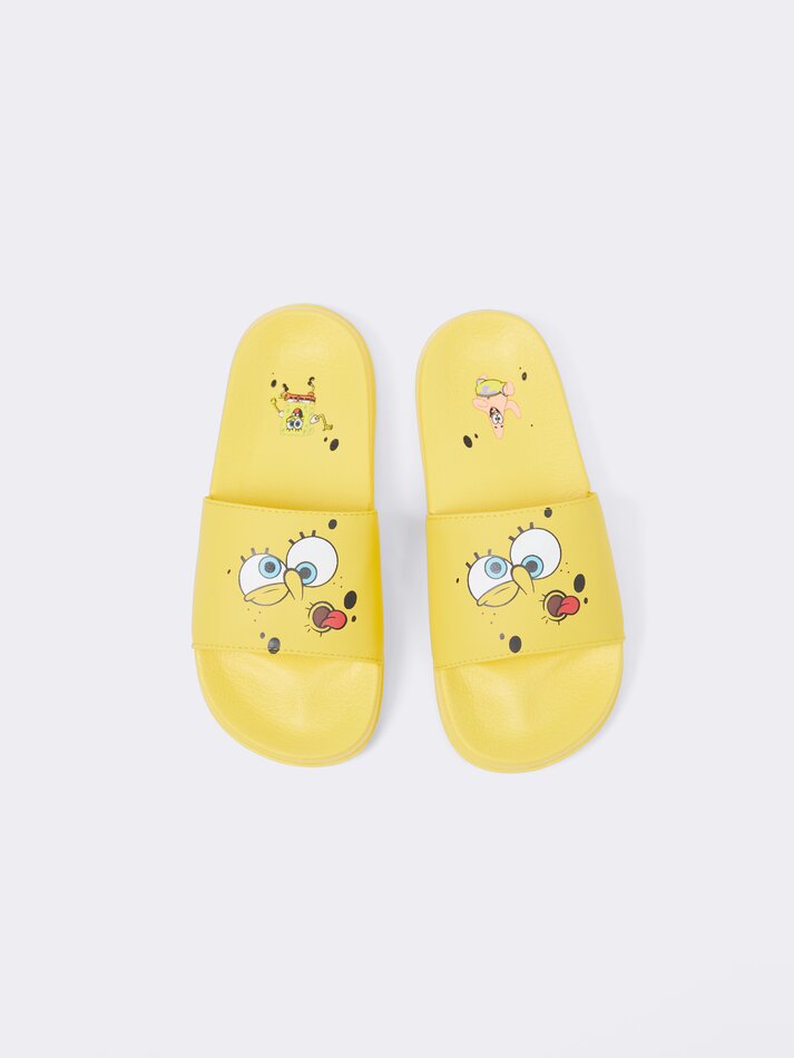 Sandália de banho Bob Esponja Calça Quadrada da Nickelodeon - Amarela